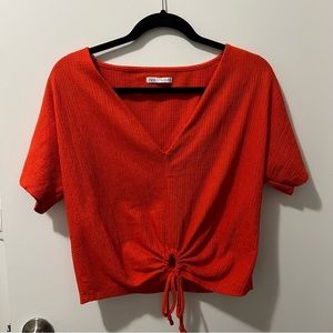 Zara red blouse